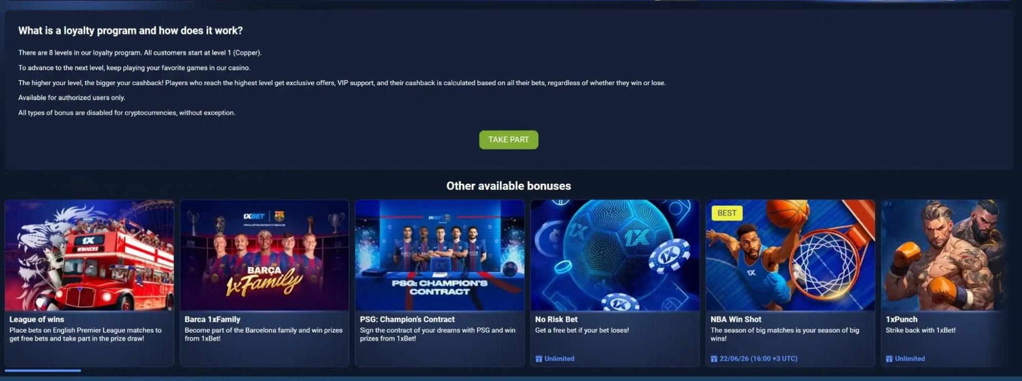 1xBet cashback nedir sualının cavabı